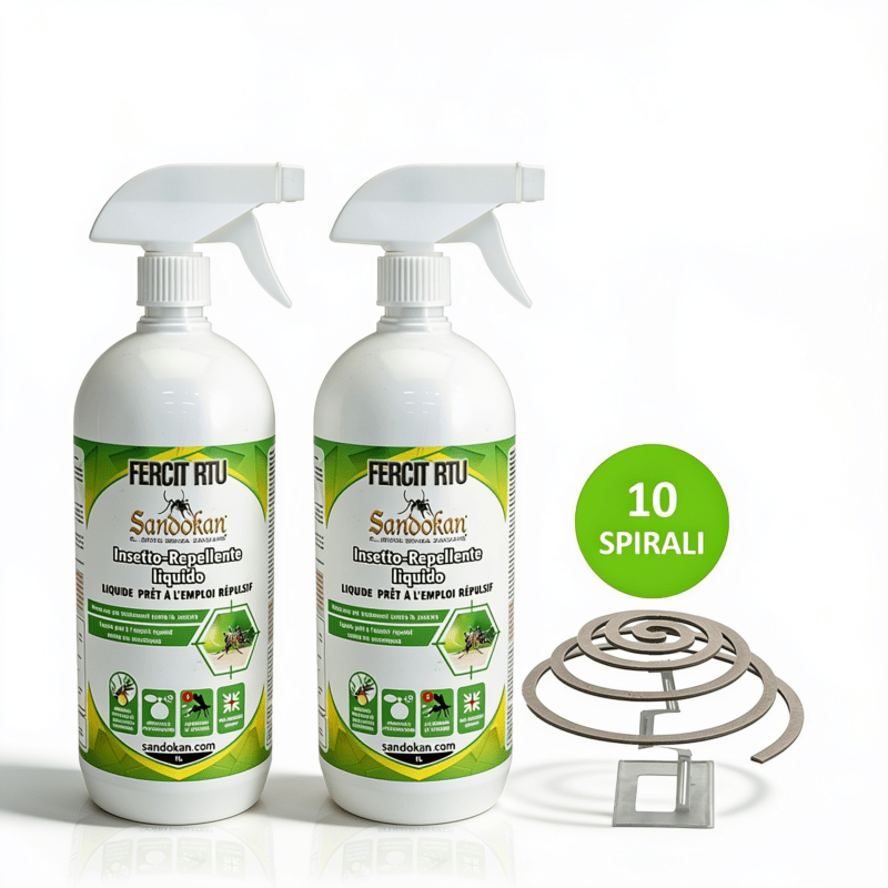 Promo 2 repellenti spray antizanzare pronti all'uso+10 spirali