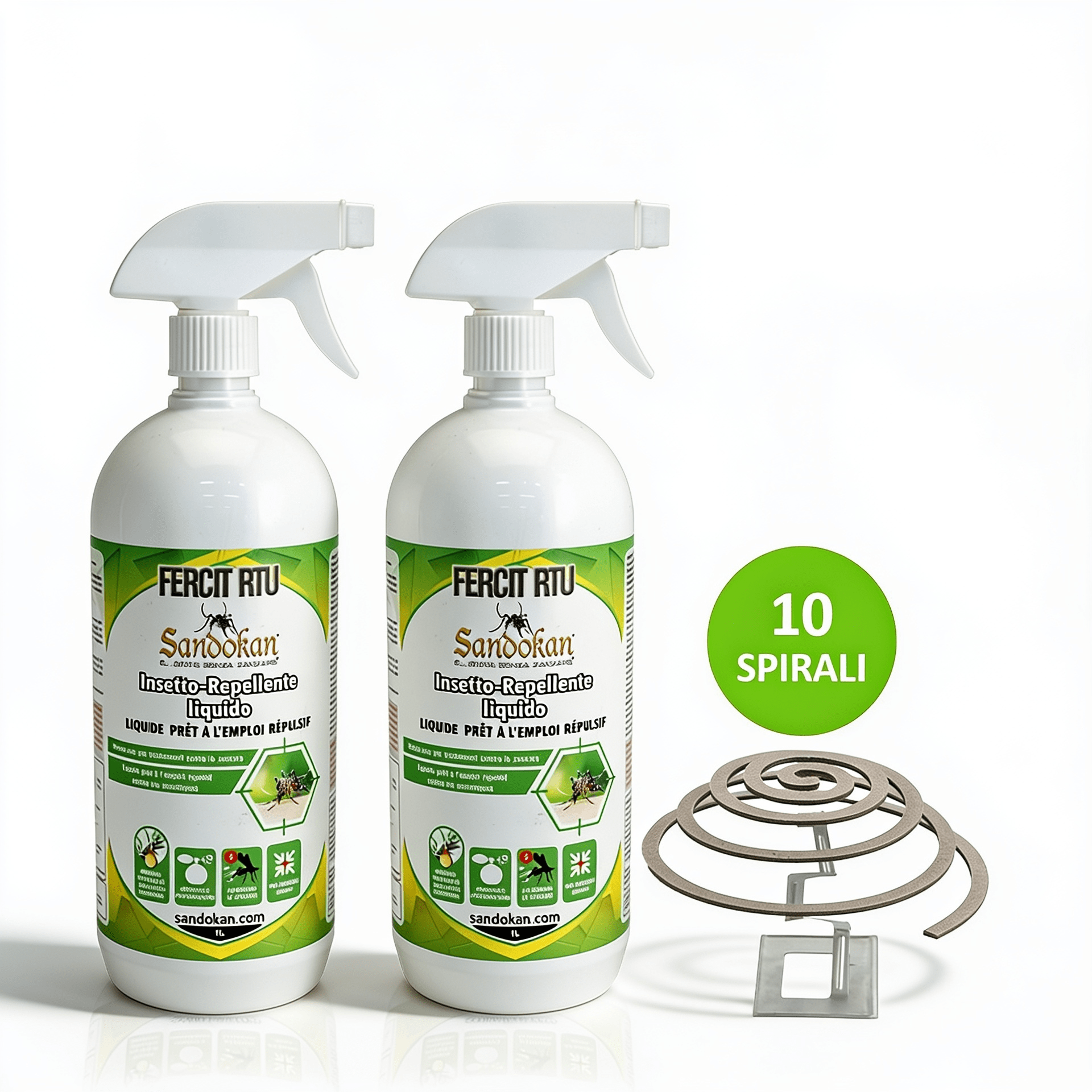 Promo 2 repellenti spray antizanzare pronti all'uso+10 spirali